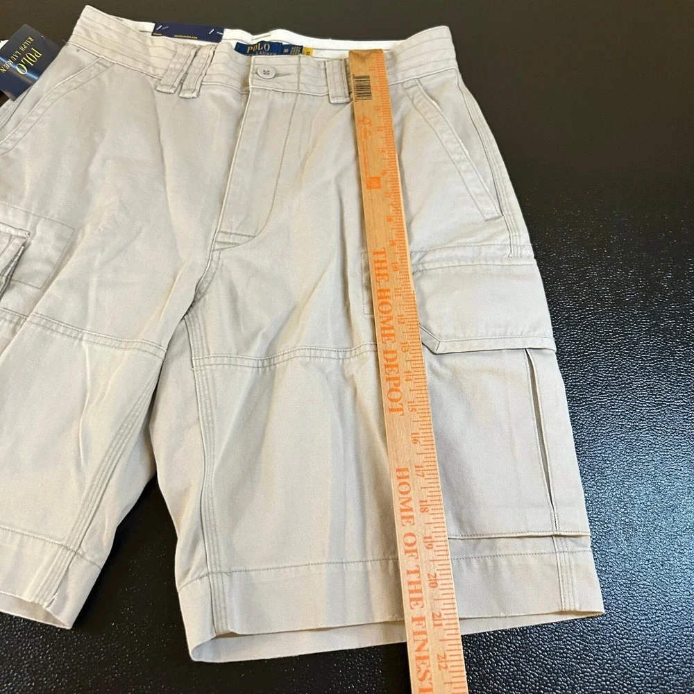 Polo Ralph Lauren Classic Polo Chino Cargo Shorts Mens 30 Khaki Cotton Pocket
